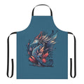 Whimsical apron featuring mythical sea creatures and fantasy beasts