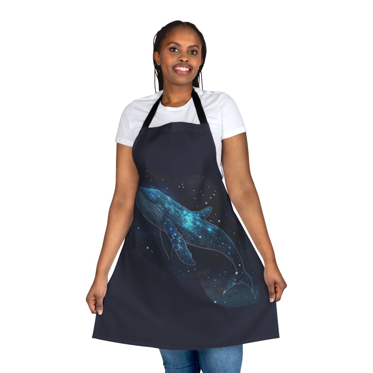 Apron featuring whimsical designs of mythical sea creatures