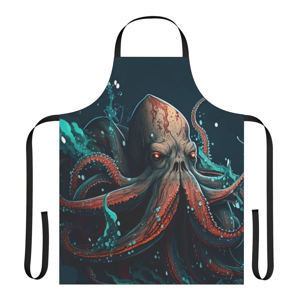 Apron featuring whimsical illustrations of mythical sea creatures