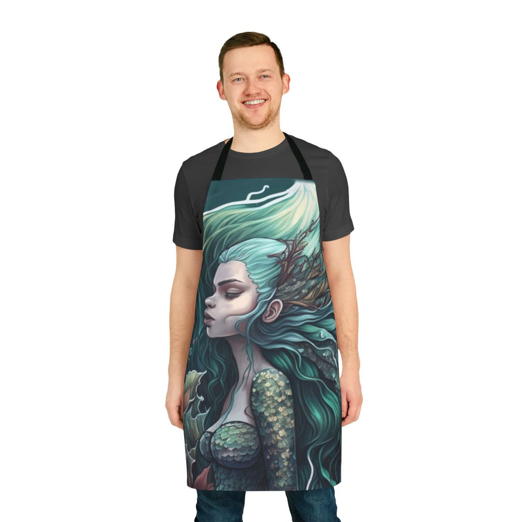 Apron featuring illustrations of legendary underwater creatures and fantastical sea beasts