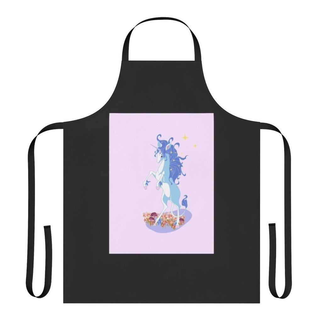 Mythical unicorn apron with fantasy forest and stars design