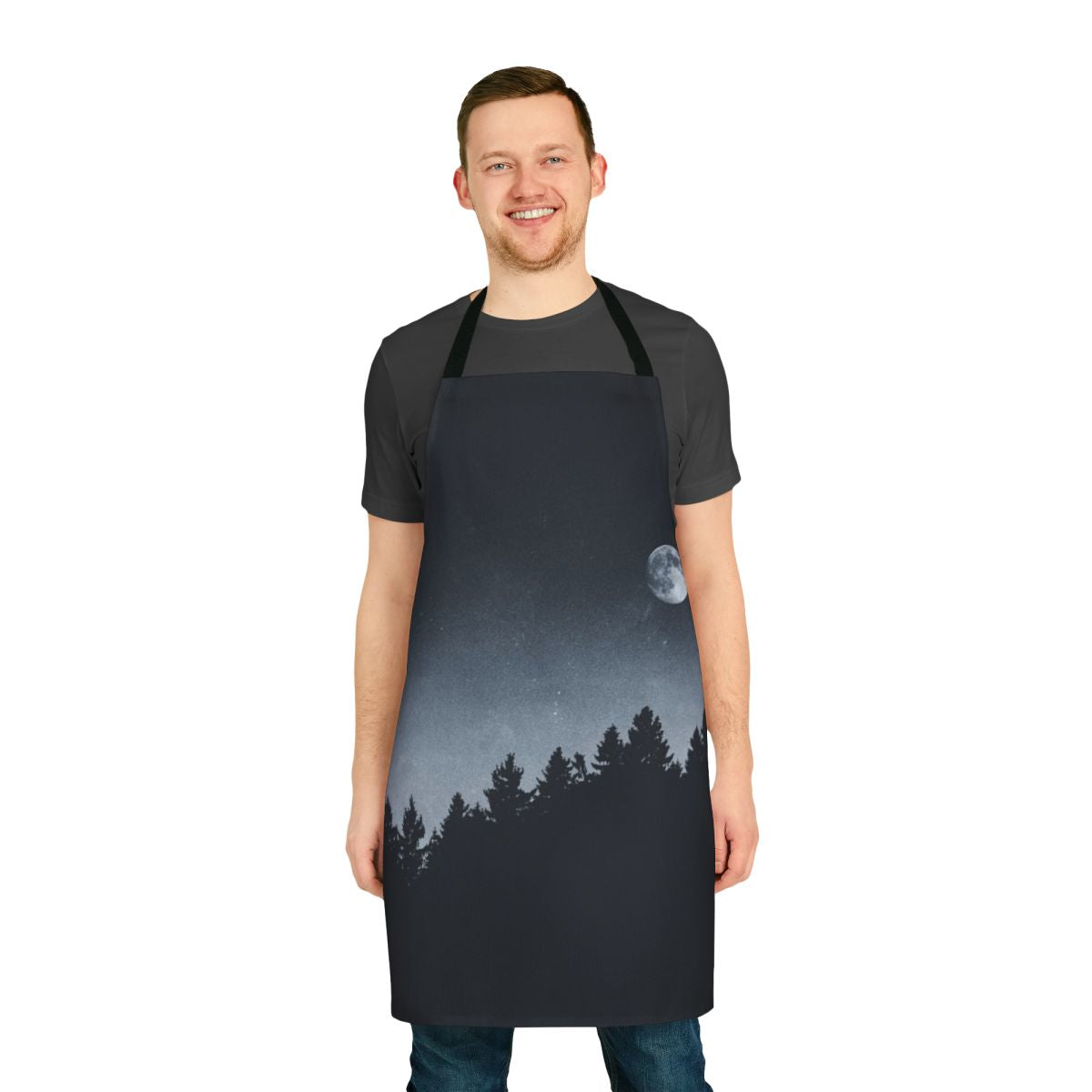 A beautiful apron featuring a mystical landscape under the night sky, perfect for the nature-loving adventurer.