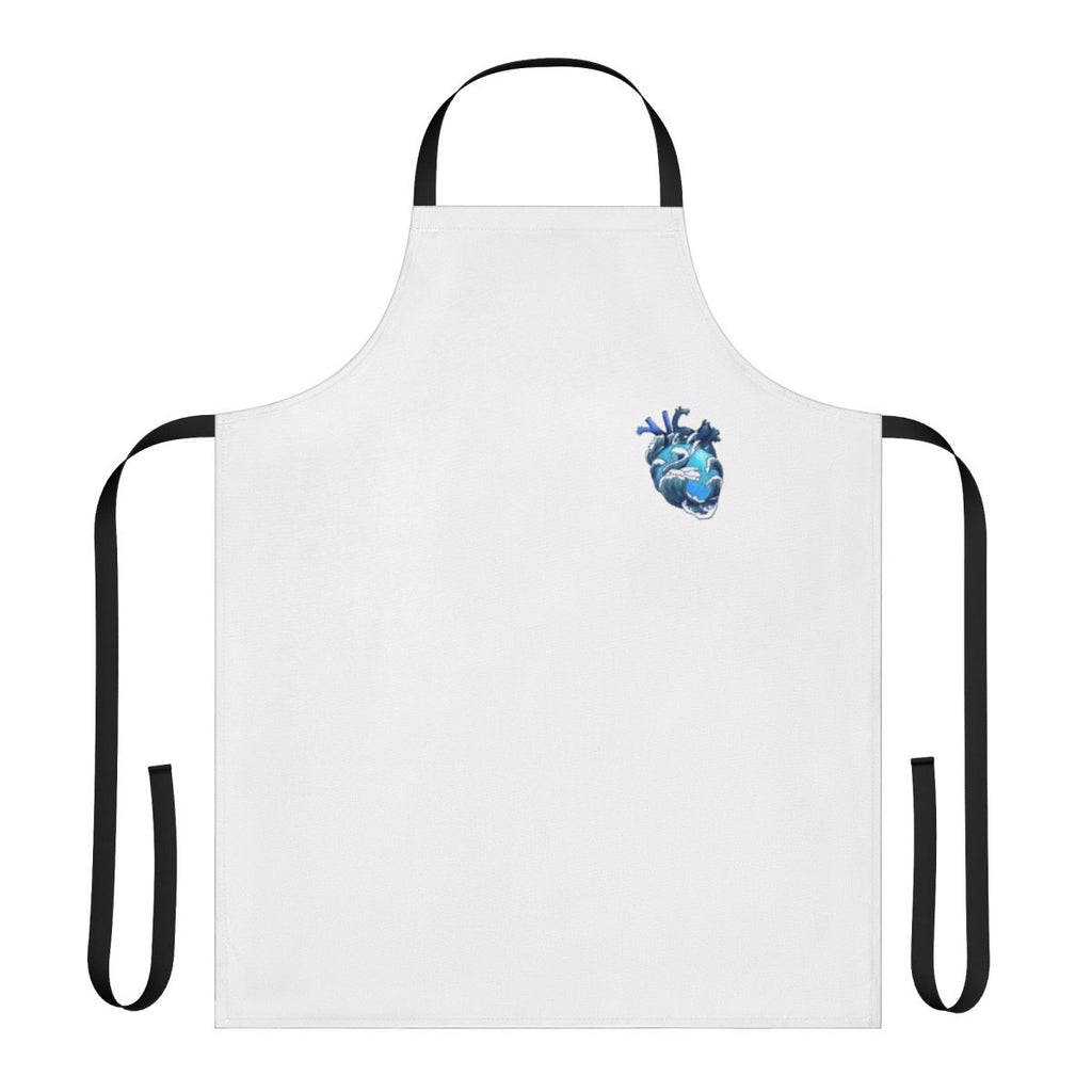 Apron featuring a beautiful ocean waves and anatomical heart design