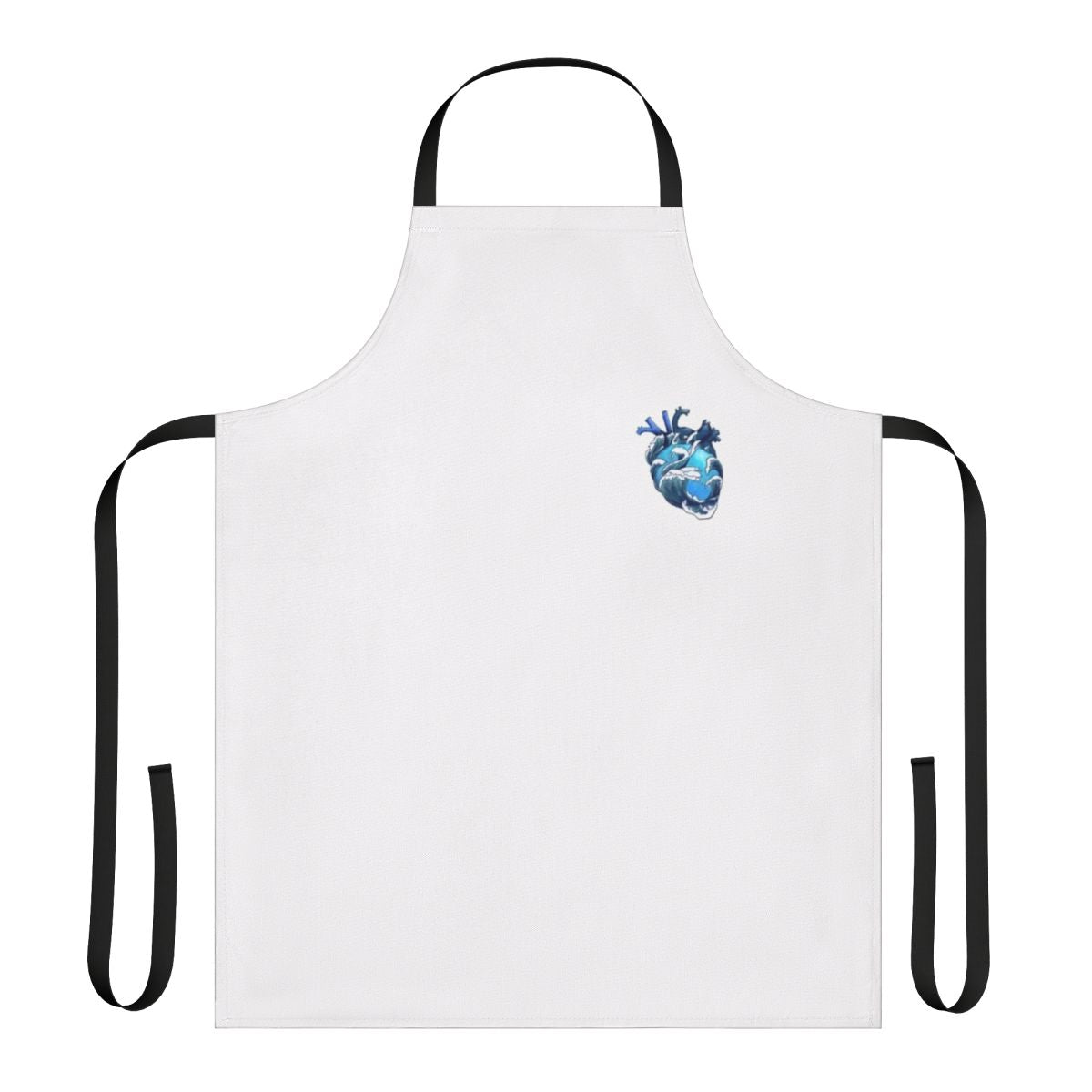 Apron featuring a beautiful ocean waves and anatomical heart design