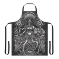 Apron featuring a gothic, surreal design of an octopus skull with occult symbols