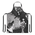 An apron featuring a striking monochrome design with angelic and music-themed imagery, inspired by the classic gothic novel and opera "The Phantom of the Opera".