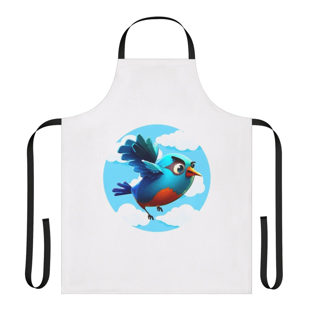 Whimsical apron featuring a phoenix chick design in a medieval fine art style