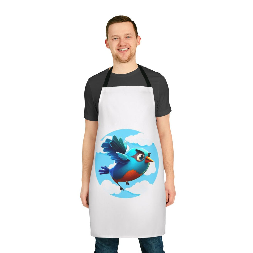 Whimsical apron featuring a phoenix chick design in a medieval fine art style