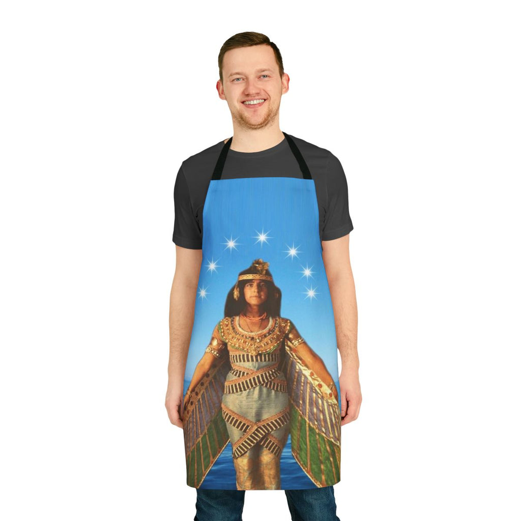Priestess-inspired apron featuring a colorful, abstract design