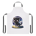 Apron featuring a stylized shadow leopard design in a fantastical, cute, and kawaii style