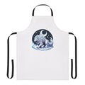Enchanting silver wolf apron with a fantastical, supernatural design