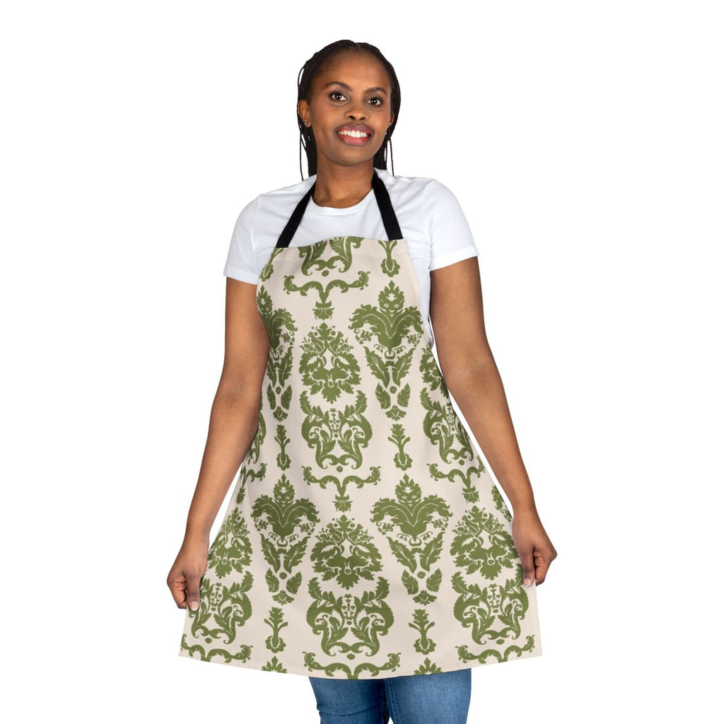 Apron featuring a classic curtain pattern inspired by the musical The Sound of Music