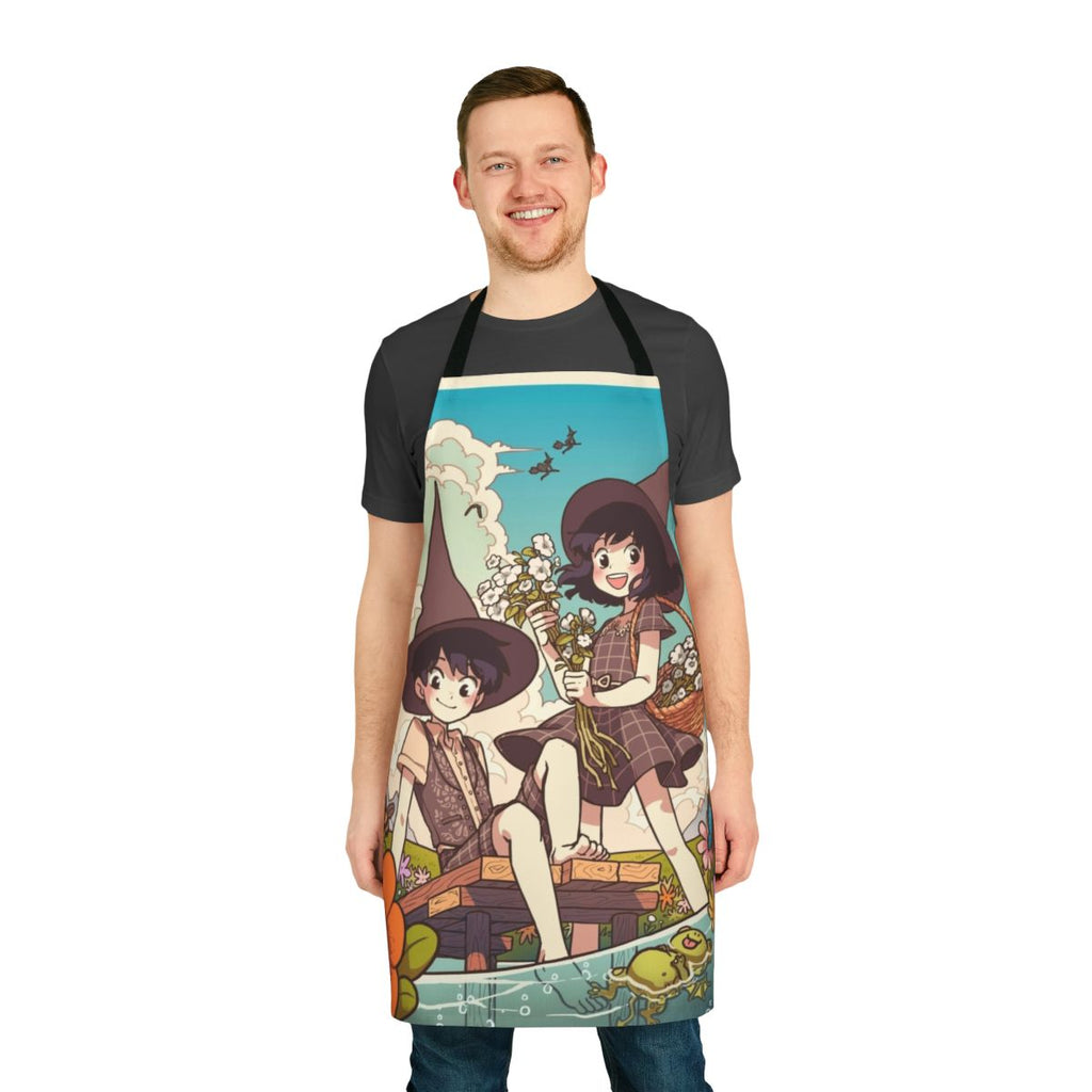 Colorful spring apron featuring the Wytte twins from the popular webcomic