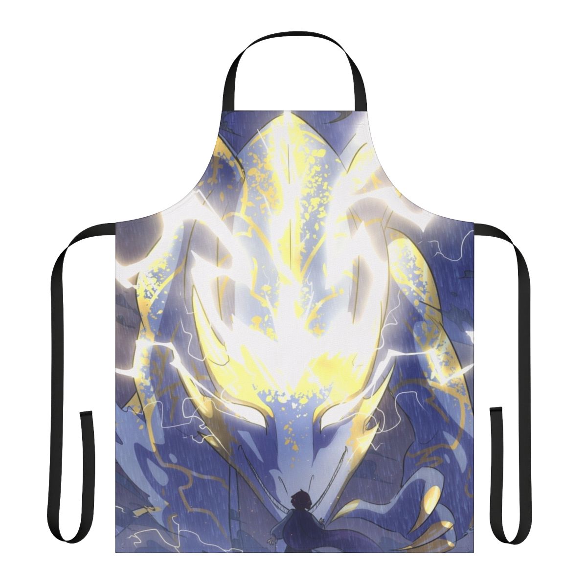 Facing The Storm Apron featuring a fantasy dragon and aurora design