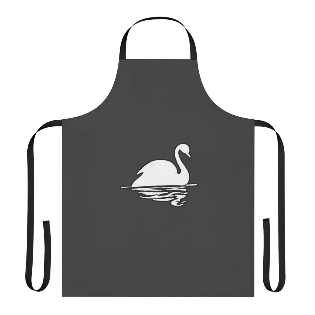 A vibrant, abstract design of a swan on a high-quality apron