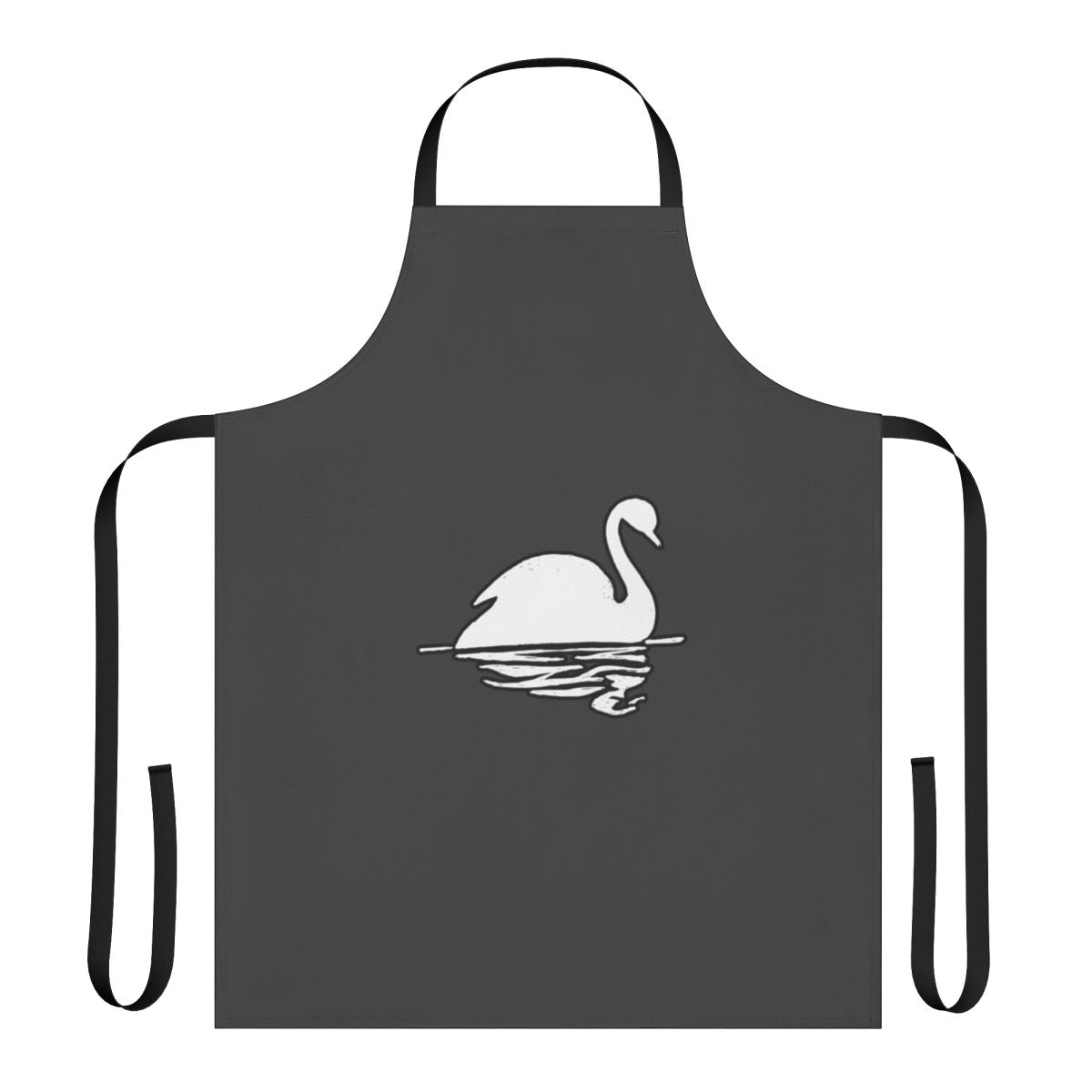 A vibrant, abstract design of a swan on a high-quality apron