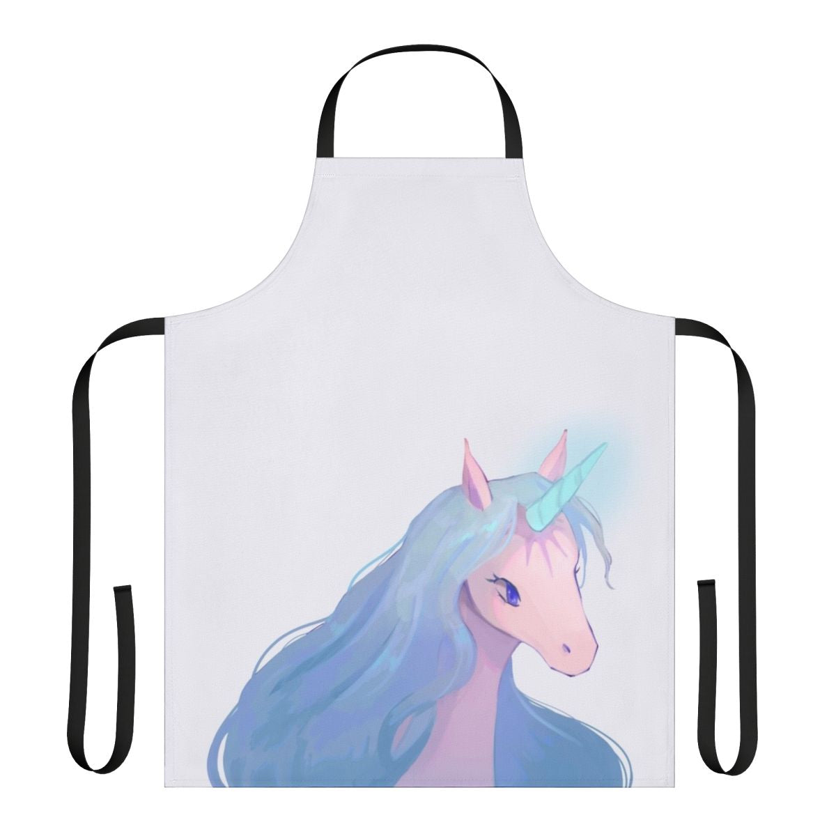 Apron featuring a beautiful illustration of the enchanting unicorn from the classic fantasy cartoon "The Last Unicorn"