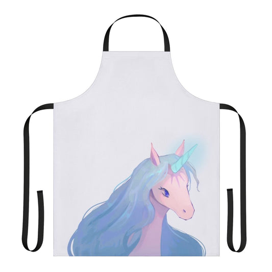Apron featuring a beautiful illustration of the enchanting unicorn from the classic fantasy cartoon "The Last Unicorn"