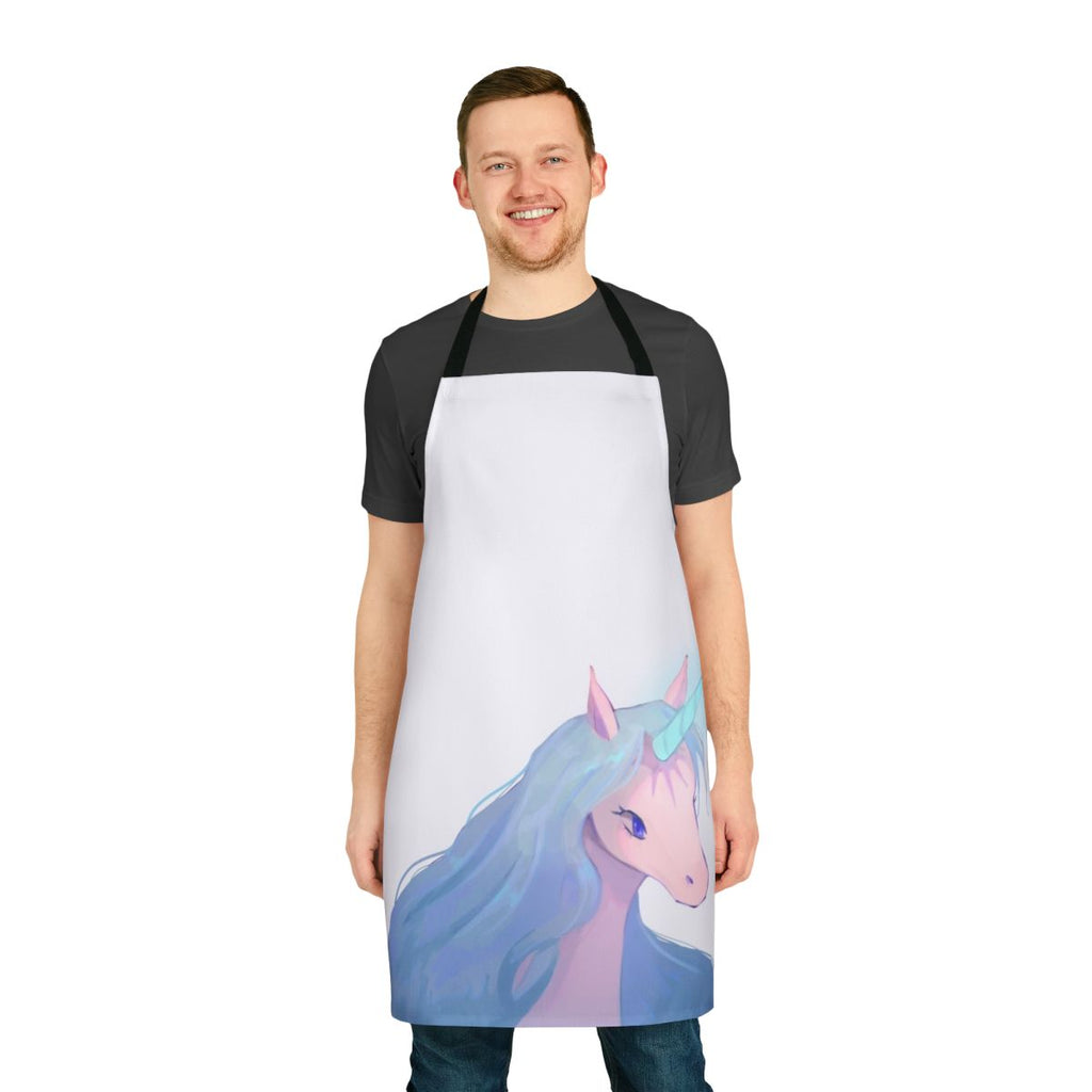 Apron featuring a beautiful illustration of the enchanting unicorn from the classic fantasy cartoon "The Last Unicorn"