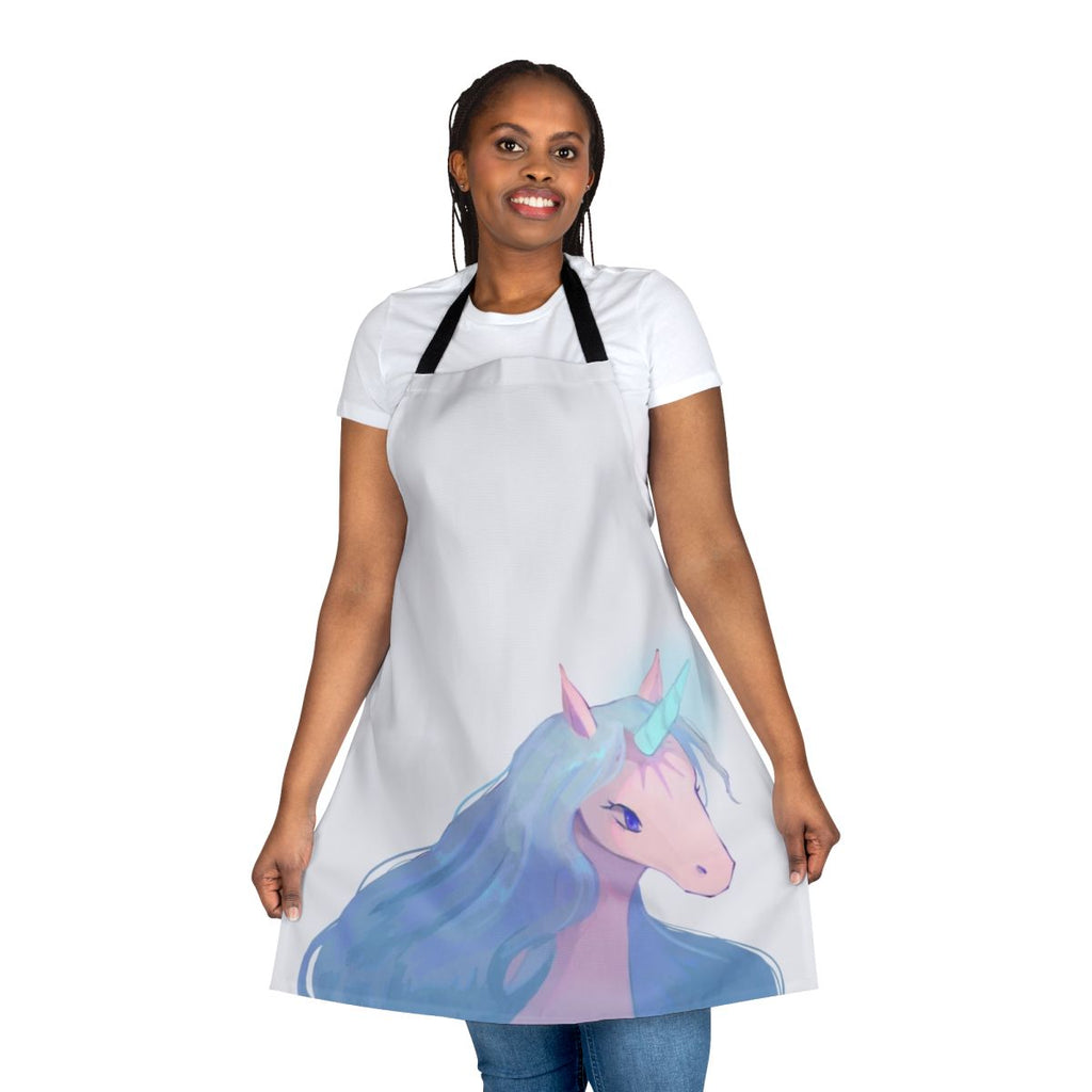 Apron featuring a beautiful illustration of the enchanting unicorn from the classic fantasy cartoon "The Last Unicorn"