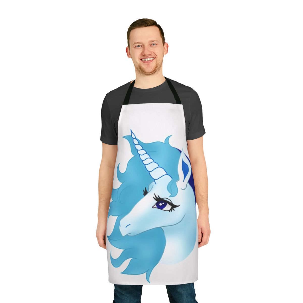Whimsical apron featuring a magical unicorn from the beloved fantasy film "The Last Unicorn"