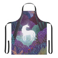 The Last Unicorn-inspired apron in purple and violet tones with a magical forest design