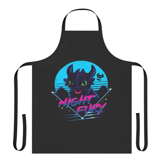Toothless Night Fury inspired apron with a galaxy design