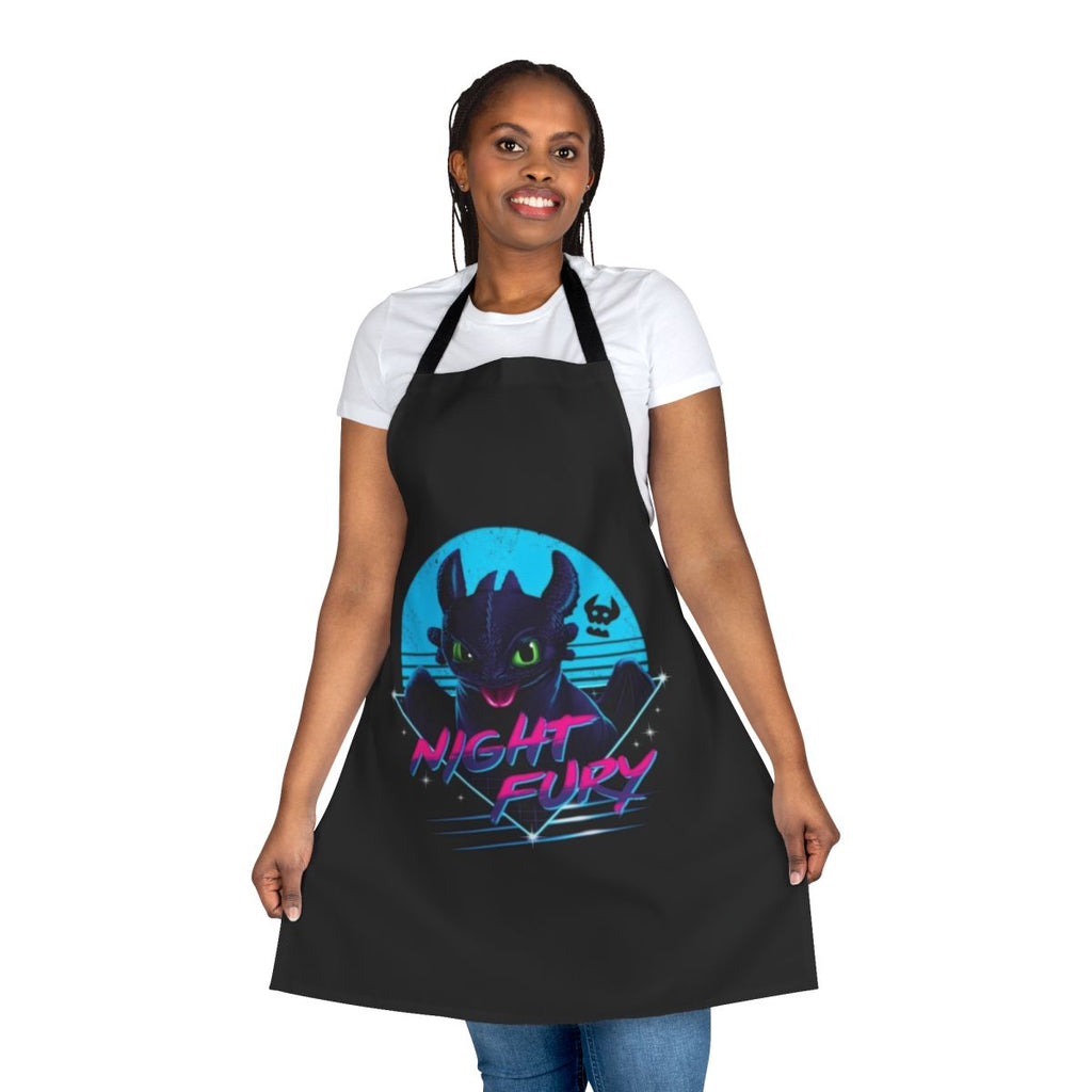 Toothless Night Fury inspired apron with a galaxy design