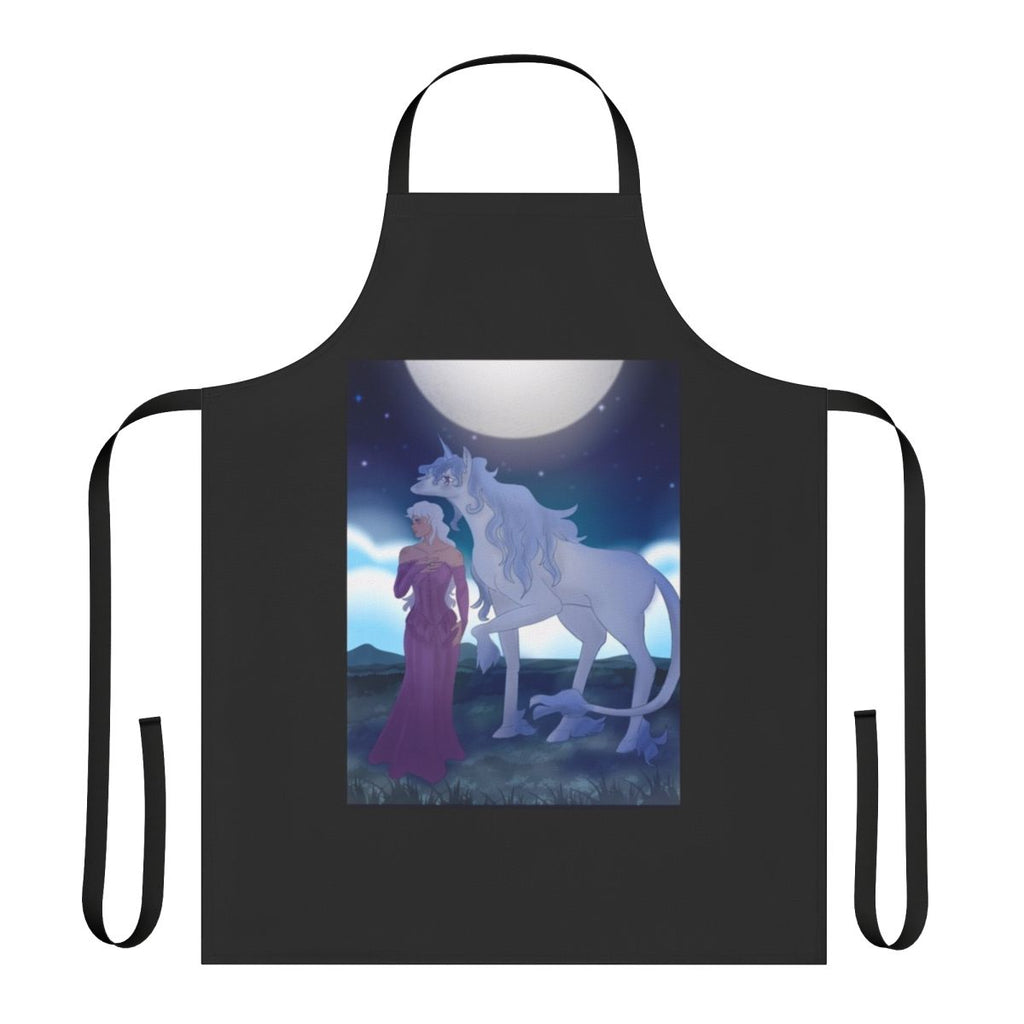 Whimsical apron featuring original artwork from the beloved fantasy film "The Last Unicorn"