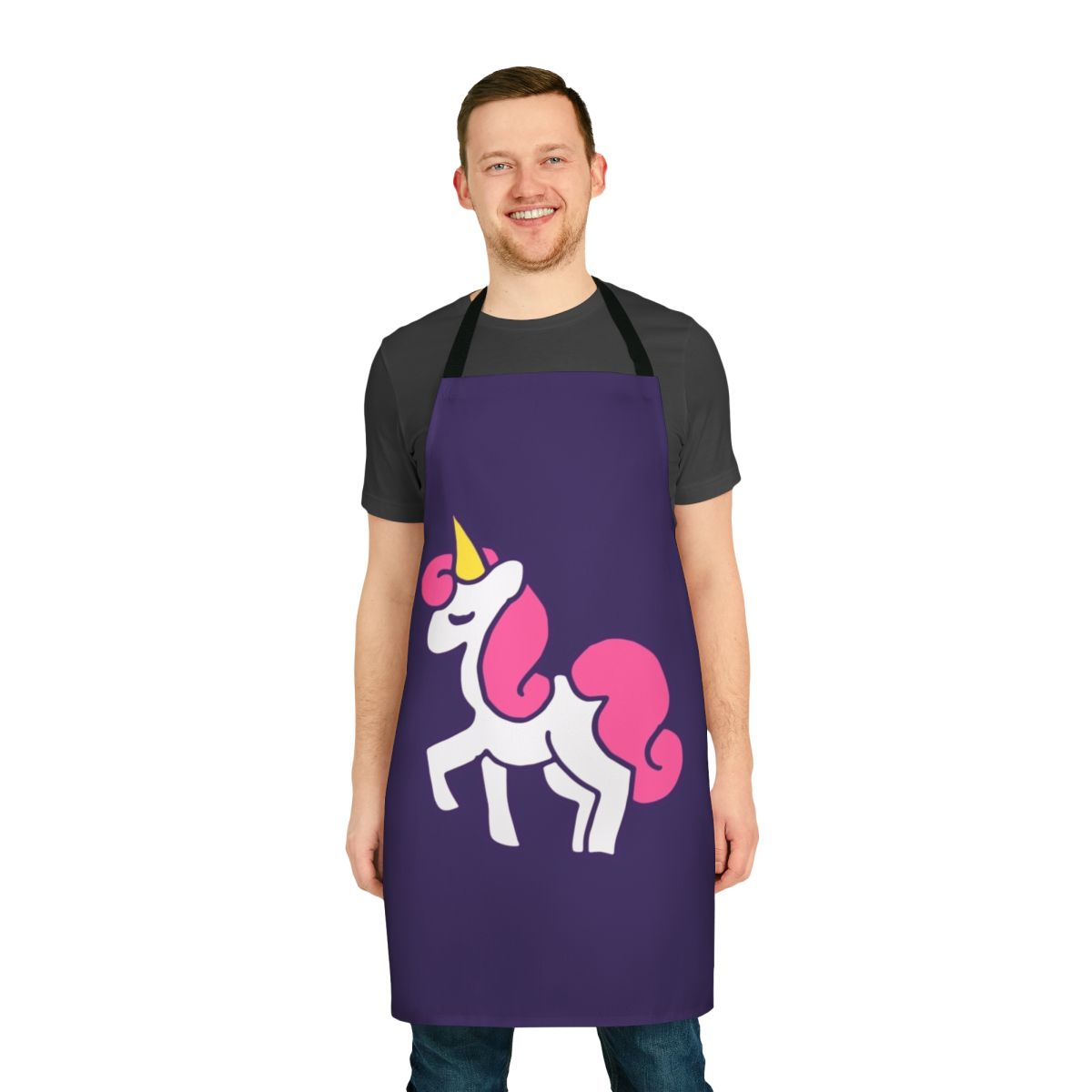 Beautiful unicorn-themed apron with pink and white design