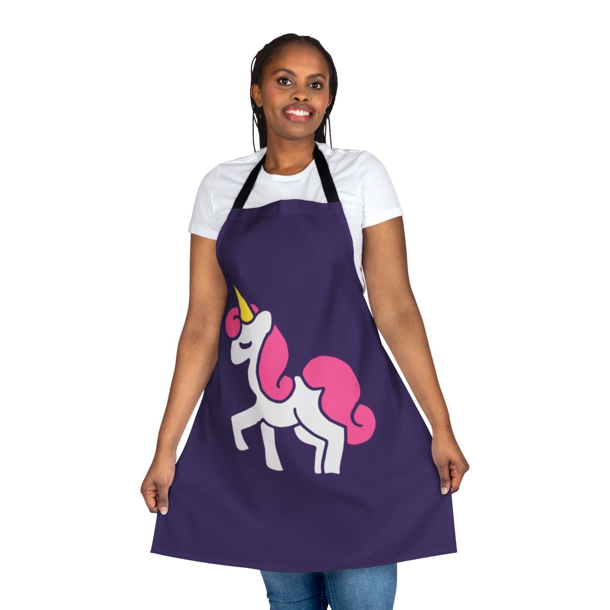 Beautiful unicorn-themed apron with pink and white design