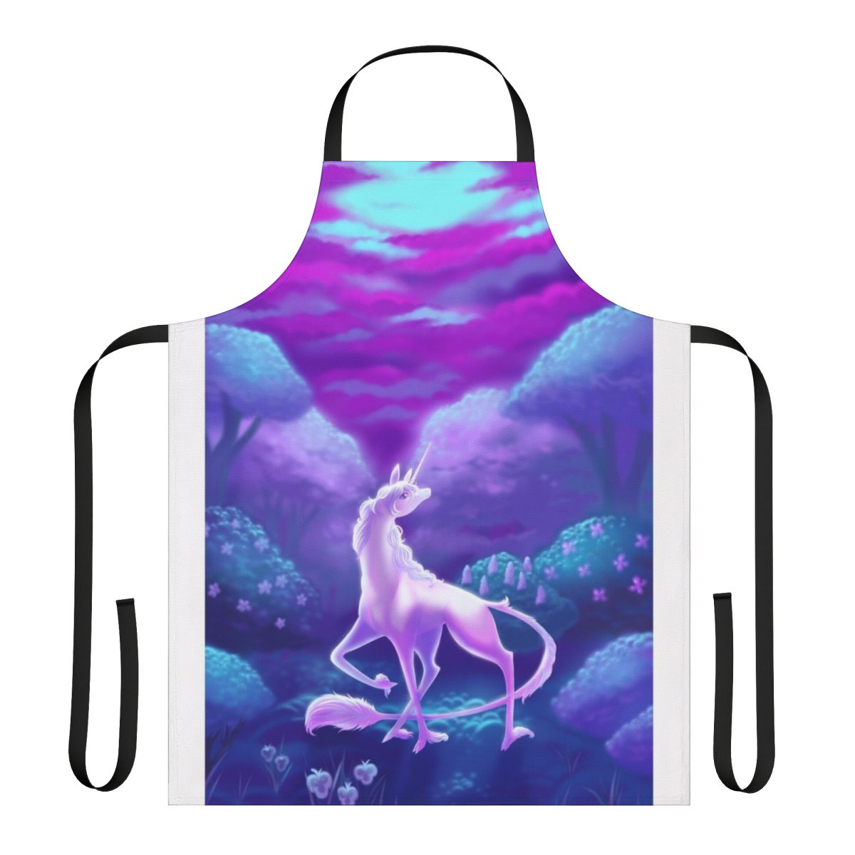 Whimsical unicorn-themed apron with magical design