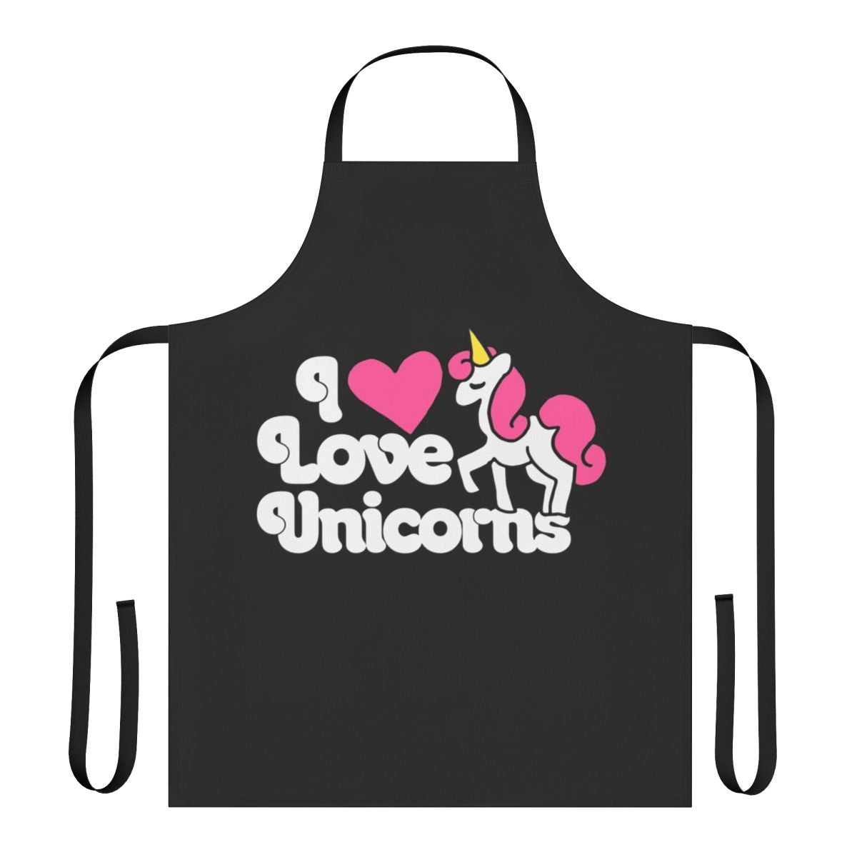 Whimsical pink unicorn apron with a magical design for the unicorn lover.