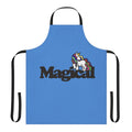 A whimsical, high-quality apron featuring a vibrant rainbow unicorn design.