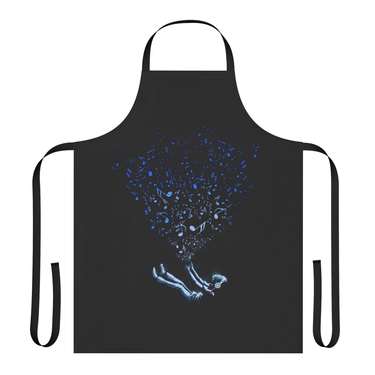 Apron featuring a captivating universe of musical notes and celestial designs