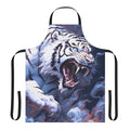 Stunning white tiger design on a high-quality cooking apron