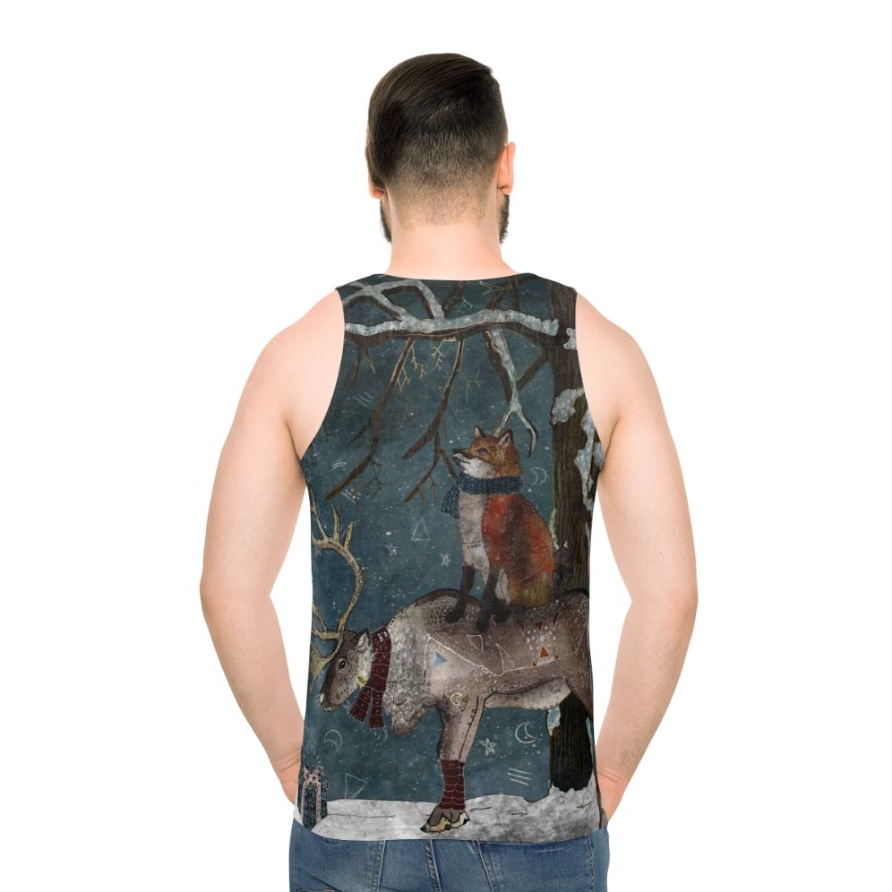 Unisex winter tank top with whimsical nature-inspired design