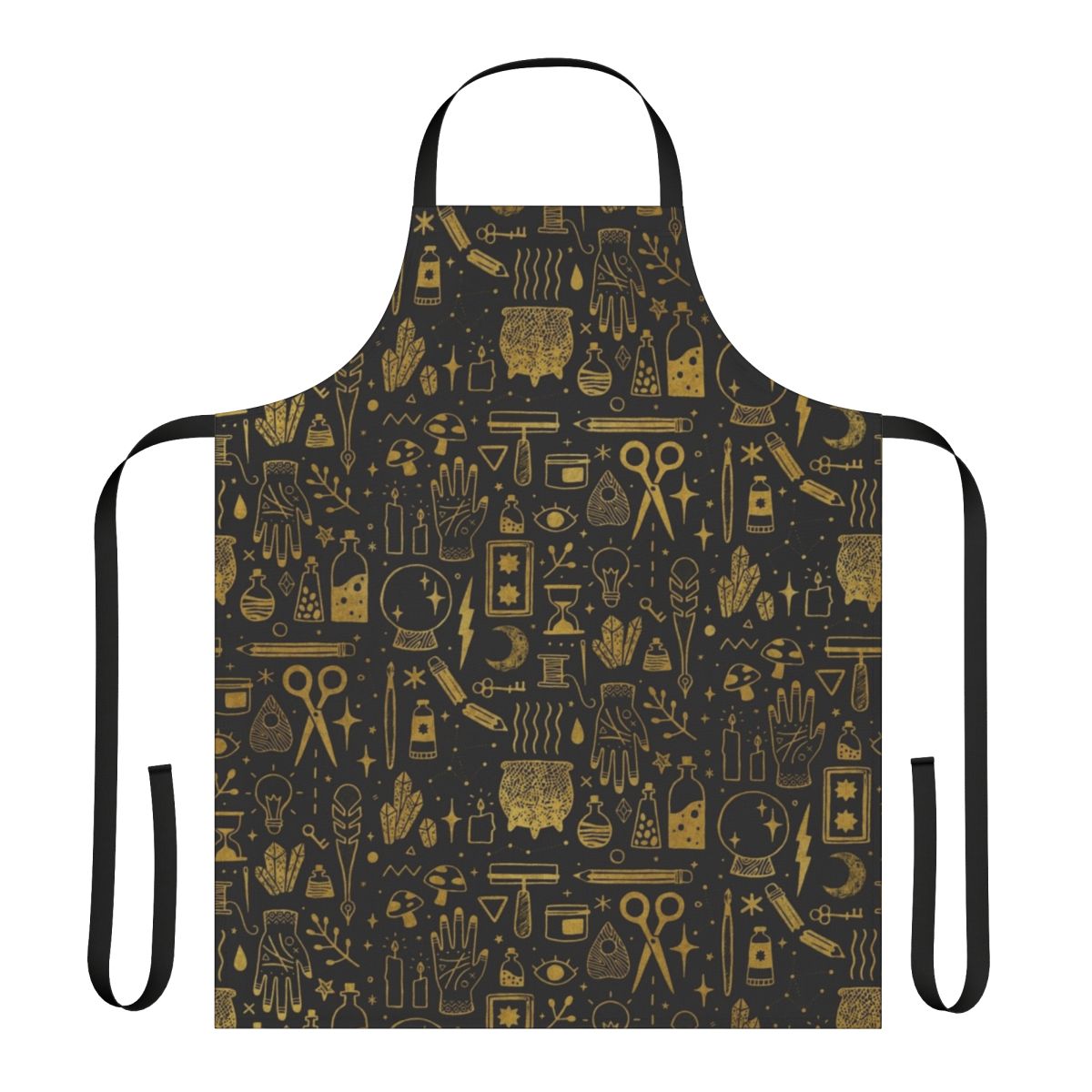 Witchy apron with magical symbols and designs