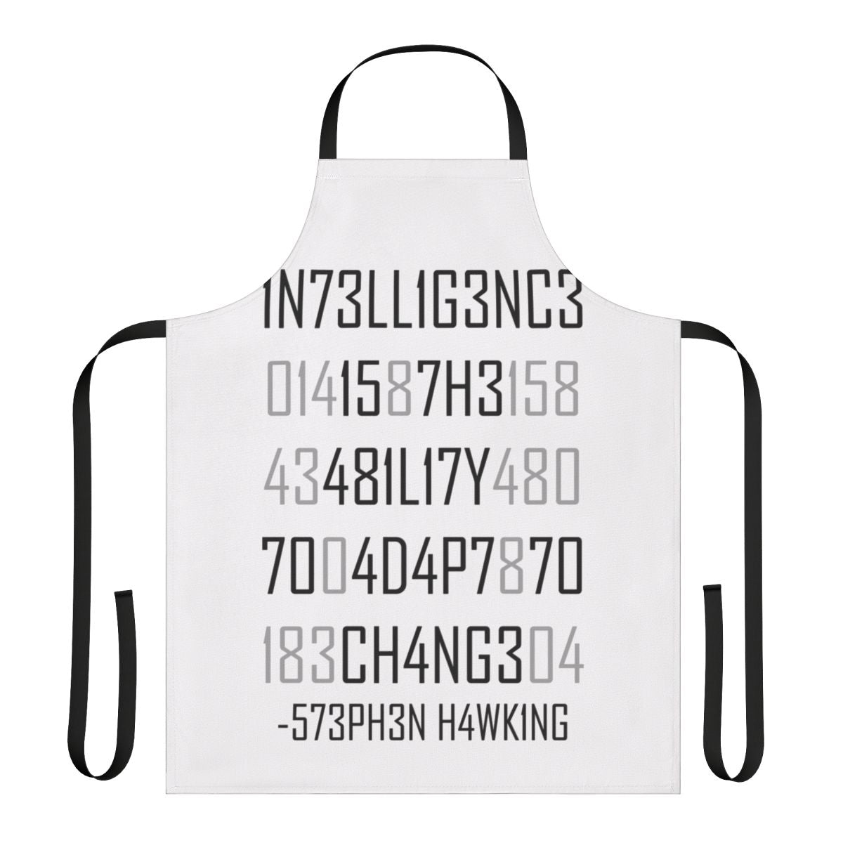 Encoded apron featuring a design inspired by science and the need to adapt to change