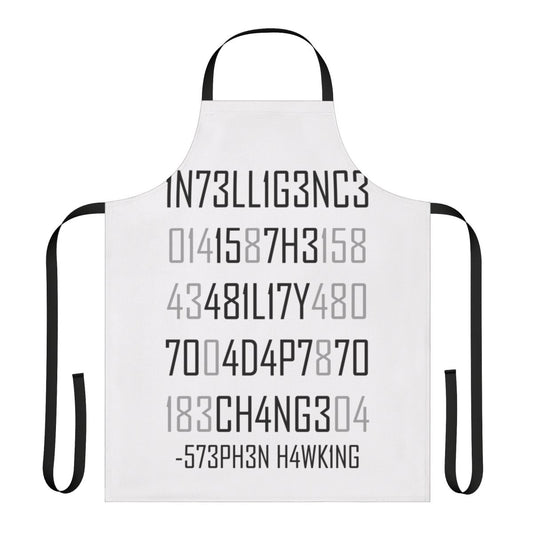 Encoded apron featuring a design inspired by science and the need to adapt to change