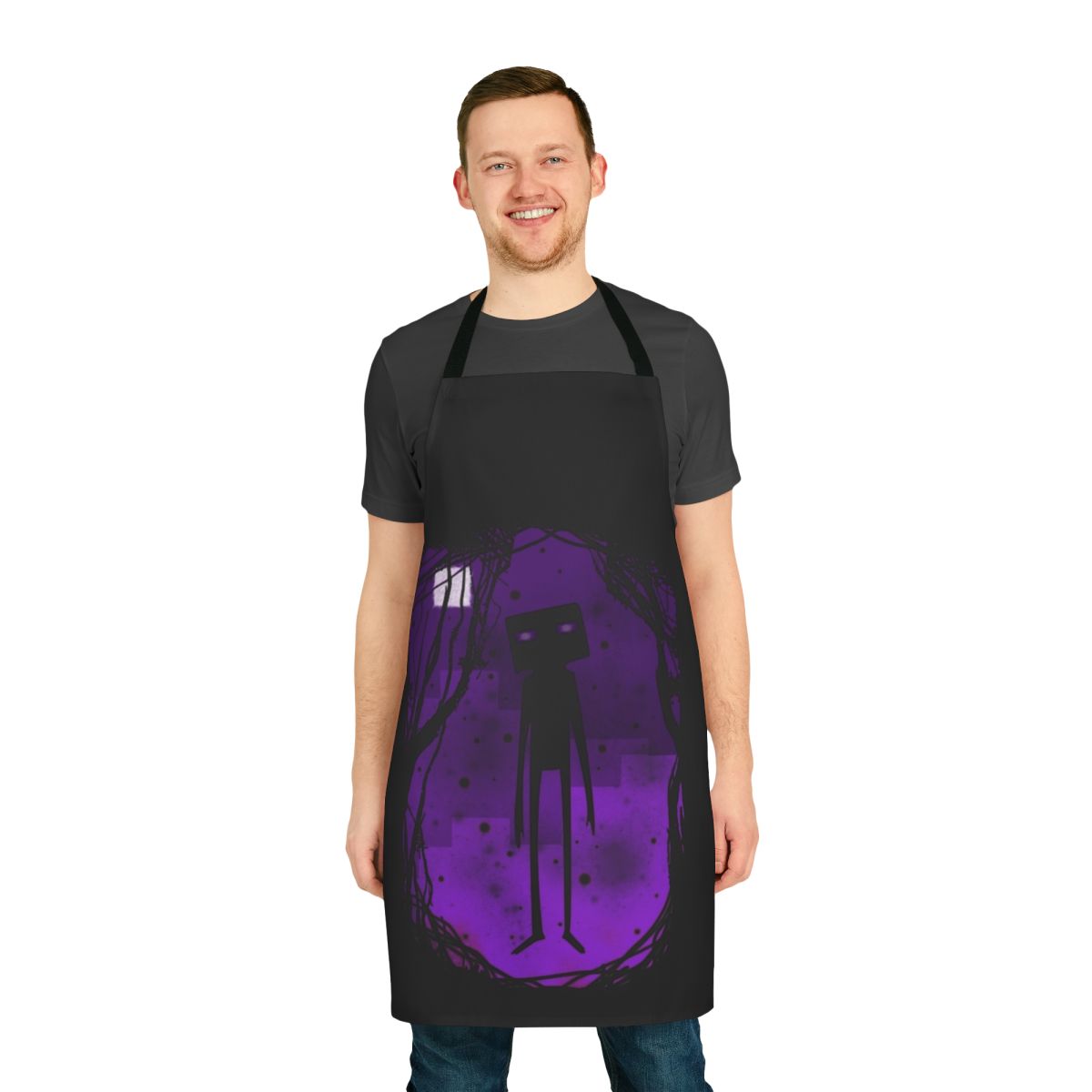 Endermen-themed minimalist apron for Minecraft enthusiasts