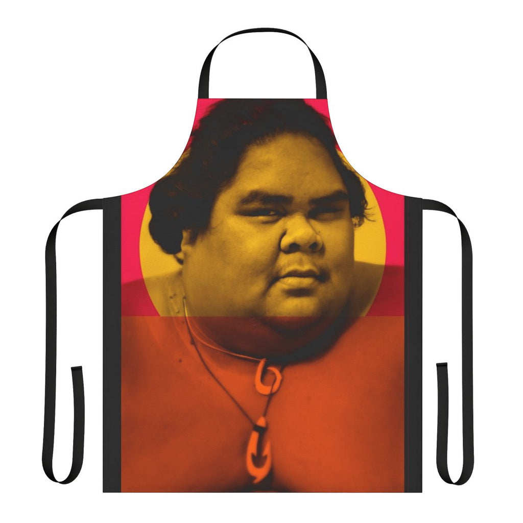 Endless Summer Surf Vibes Apron featuring Hawaiian cultural elements and the iconic singer Israel Kamakawiwo'ole
