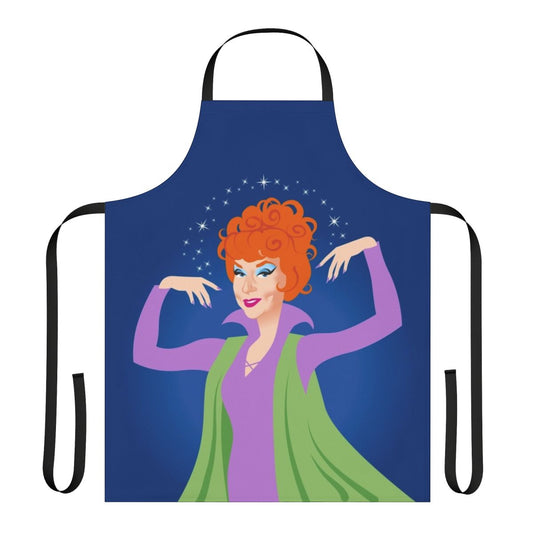 Endora Inspired Apron with Witch and Bewitched TV Series Graphics