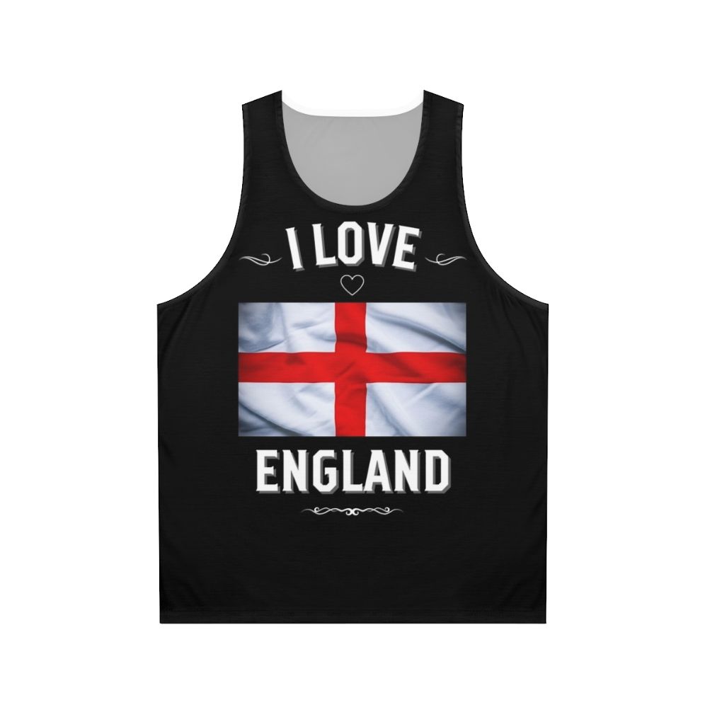 Unisex tank top with England flag design