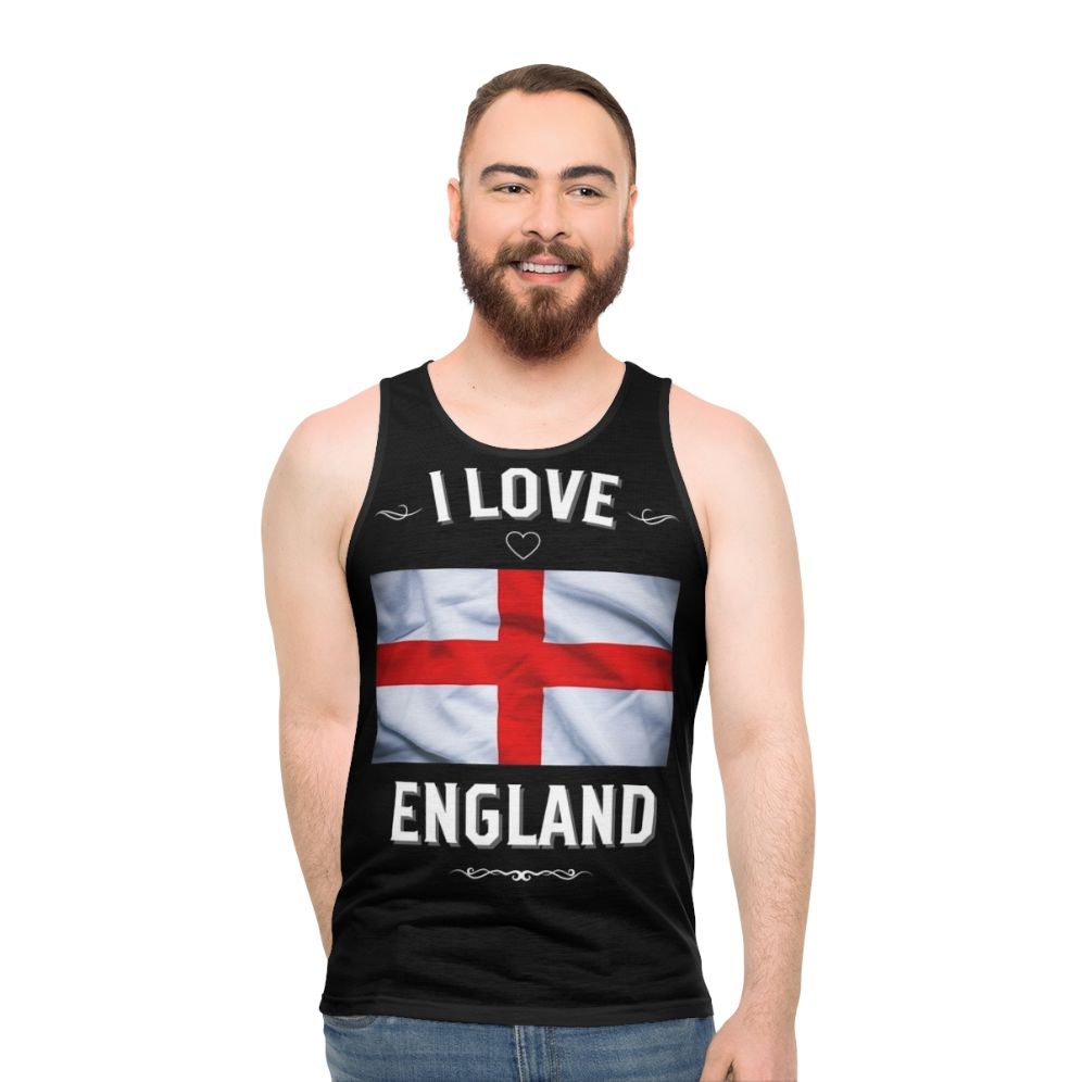 Unisex tank top with England flag design
