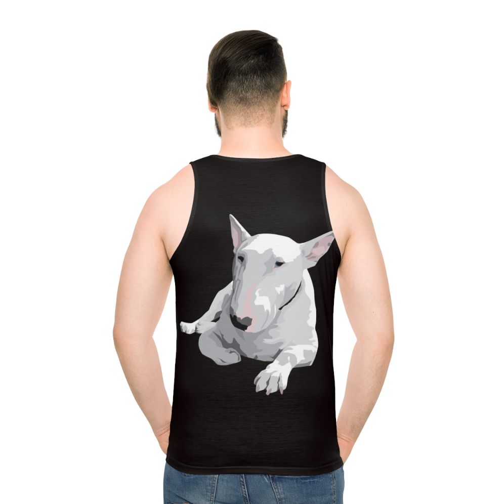 English bull terrier wearing a unisex tank top
