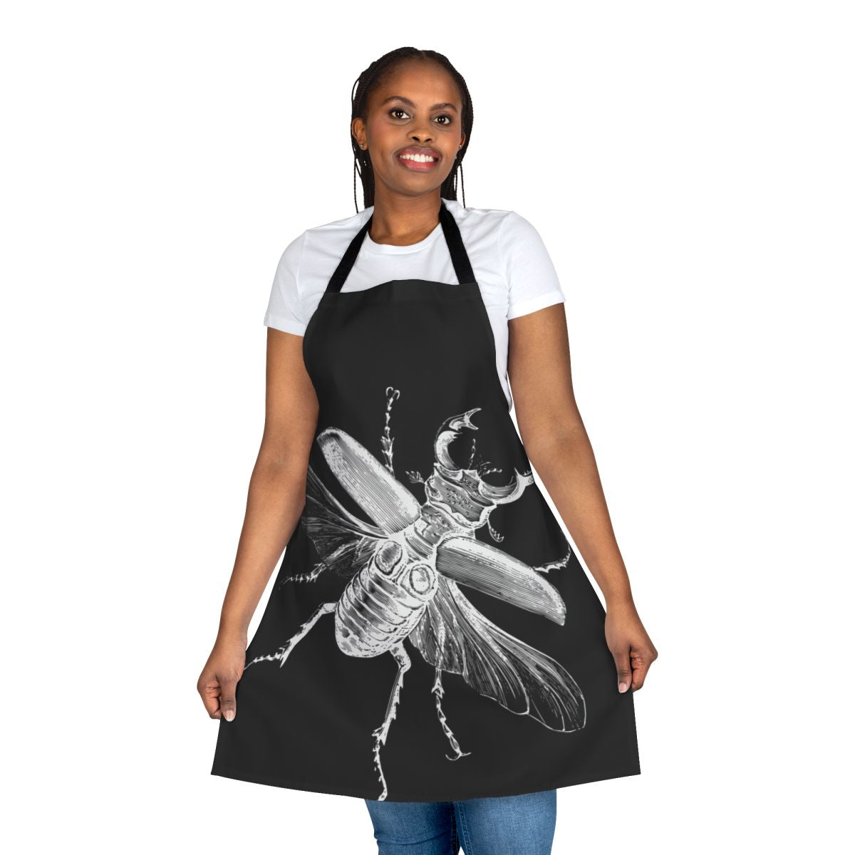 Vintage-style engraved stag beetle design on a durable, high-quality apron