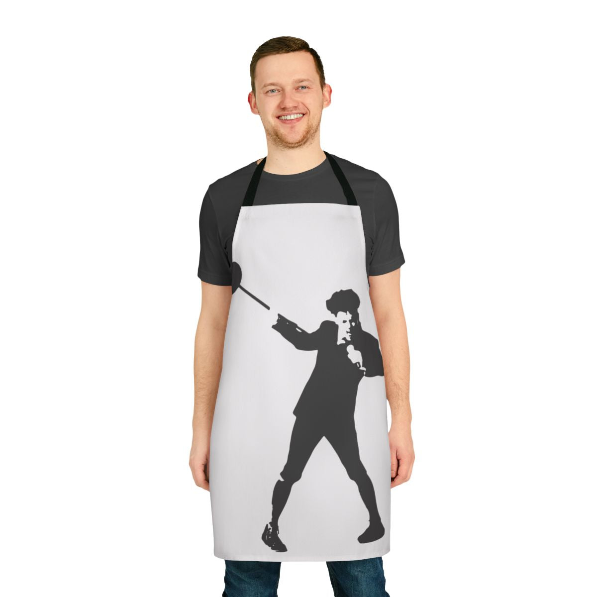 Stylish apron featuring the 'Spring Awakening' musical logo and characters