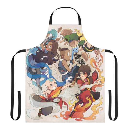 Avatar: The Last Airbender-inspired apron featuring the four elements and main characters