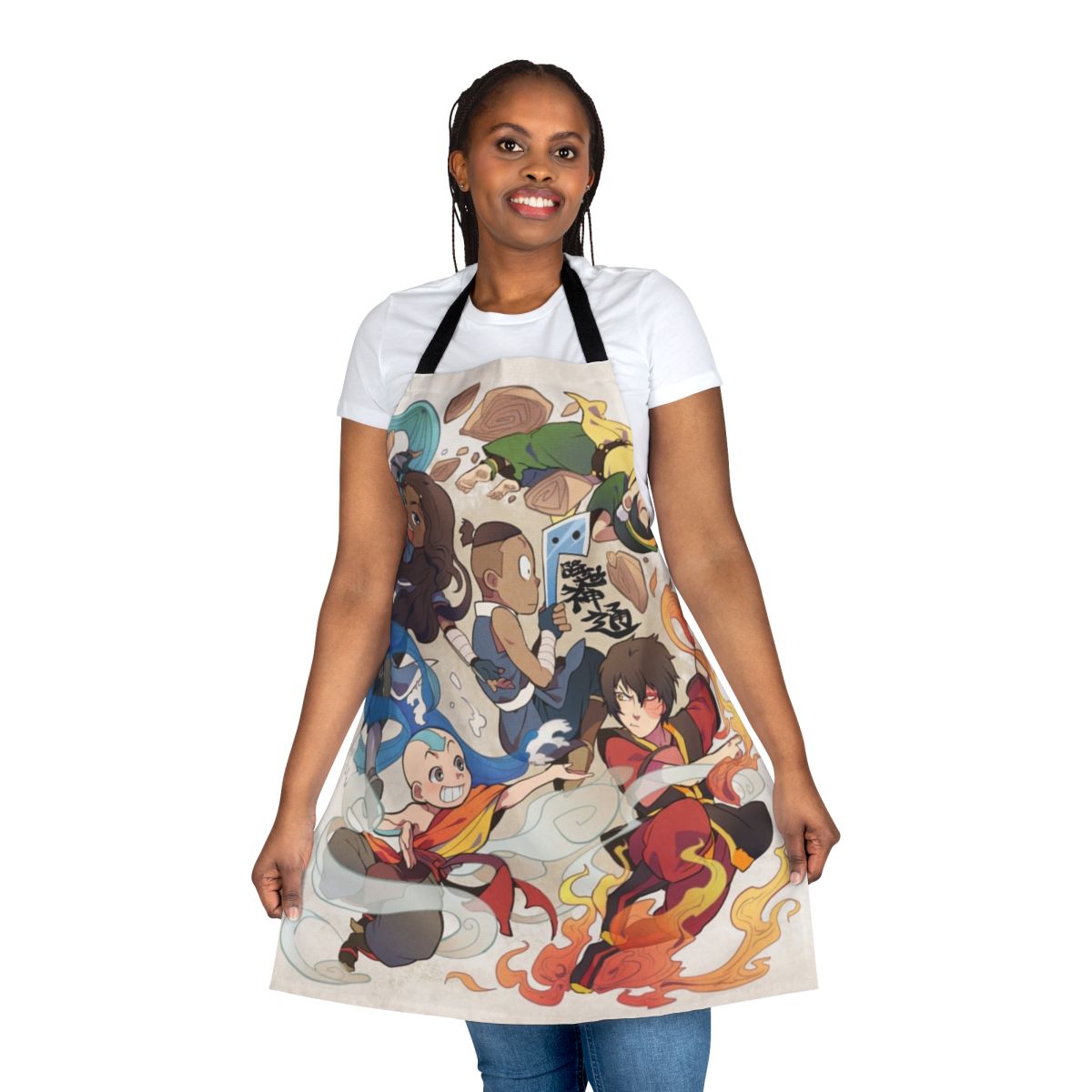 Avatar: The Last Airbender-inspired apron featuring the four elements and main characters